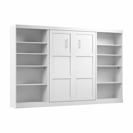 Bestar Bestar Pur Full Murphy Bed with 2 Shelving Units (131W) in White 26895-17